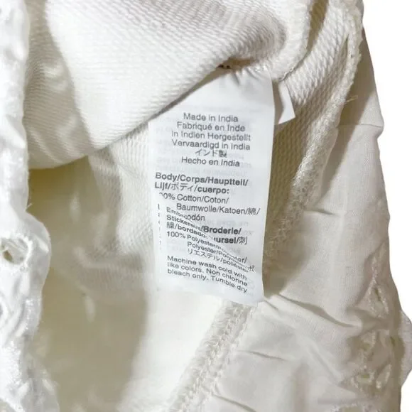 J. CREW White Eyelet Hem Sweatshirt - Picture 6 of 8